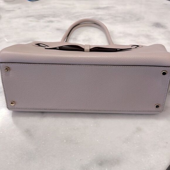 Kate Spade Mauve Pink Leather Satchel Handbag or Purse with Bow - Picture 4 of 4